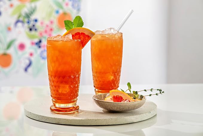 Villeroy & Boch Boston Saffron Long Drink Glass, Set of 4, 13.5 oz, Crystal Glass for Cocktails, Made in Germany, Dishwasher-Safe, Yellow | Crystal glass long drink glasses made in Germany in saffron yellow, dishwasher safe, set of 4, mix up cocktails ... - Image 2