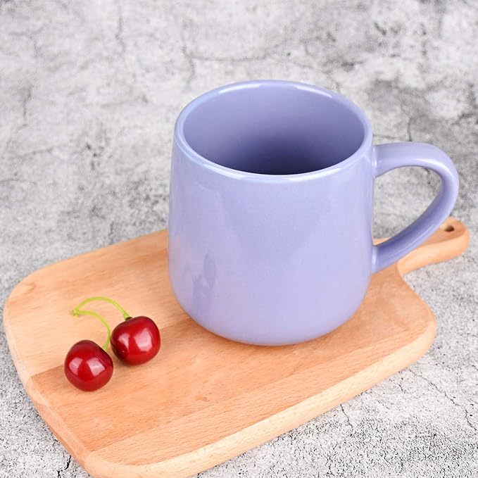 Bosmarlin Glossy Ceramic Coffee Mugs Set of 2, Tea Cup for Office and Home, 18 oz, Suitable for Dishwasher and Microwave(Purple, 2) - Image 4