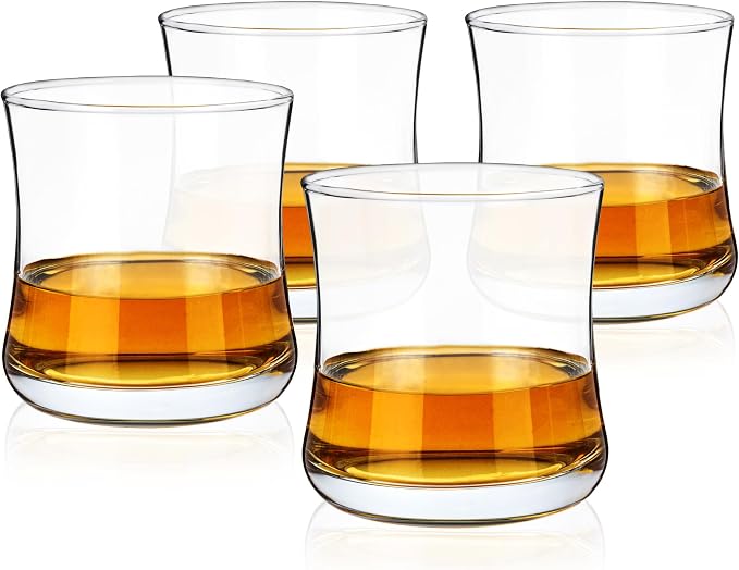 True Bourbon Glass, Whiskey Glasses, Clear Tumbler for Old Fashioned, Scotch, Vodka, Tequila, Brandy, Rum, Gin, Home Bar Glassware, 10 oz Set of 4 - Image 6
