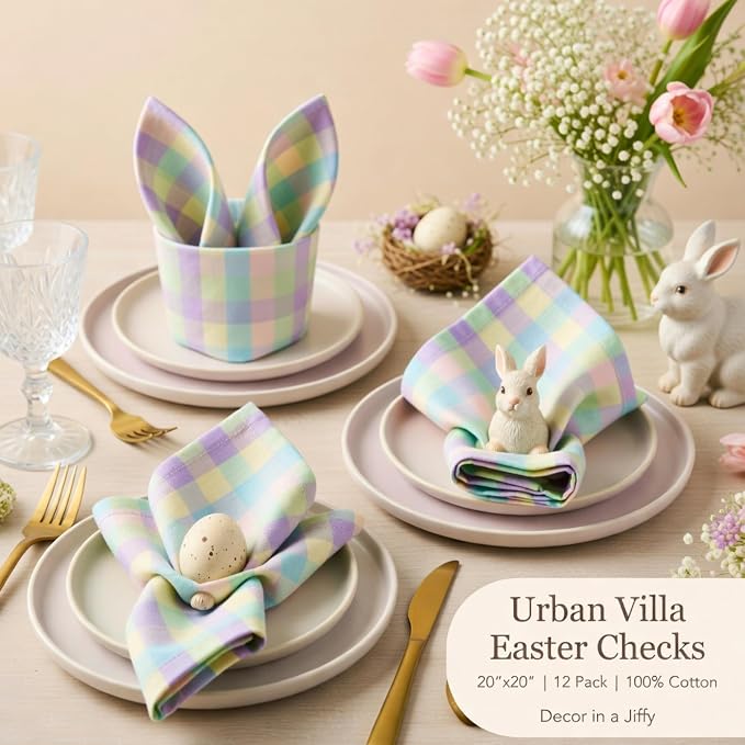 Urban Villa Cloth Napkins Cotton 20x20 (Set of 12) Lagyp - Image 3