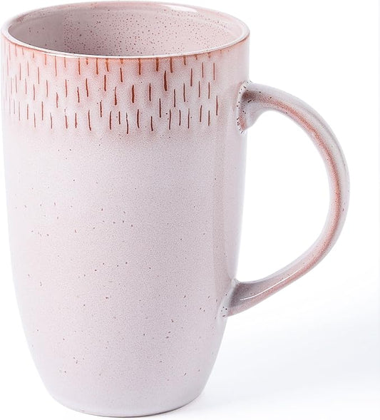 22oz Oversized Heavyweight Ceramic Coffee Mug, Large (Pink) | 22oz Extra Large, Oversized Heavyweight Ceramic, Reactive Glaze, Microwave & Dishwasher Safe, Prop 65 Compliant, Gift Box by TaoTaojarvieCeramics