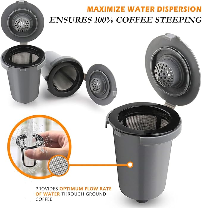 Reusable Filter Cup for Cuisinart，Compatible with SS-RFC Single Serve Brewer Coffe Maker (1 Pack with 2 Mesh Filters)