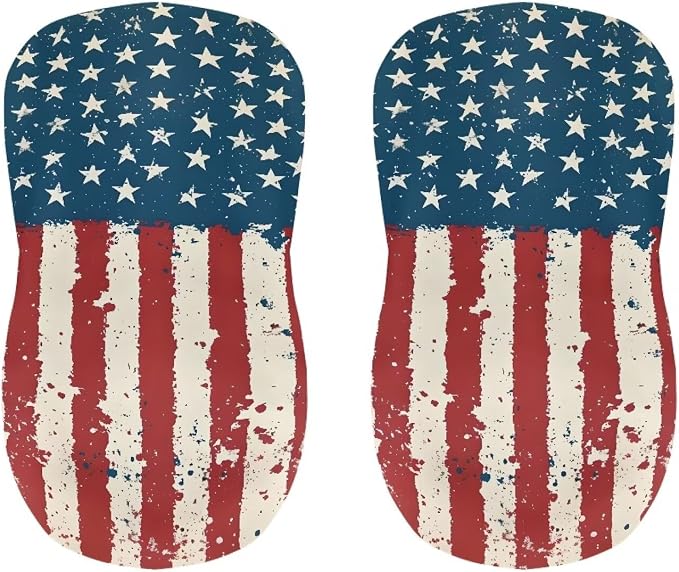 Vintage American Flag Bar Stools Set of 2 Bar Stool Slipcovers Green Leaf Non Slip Dining Chair Slipcover Swivel Chair Seat Covers Home Kitchen Furniture Protector - Image 4