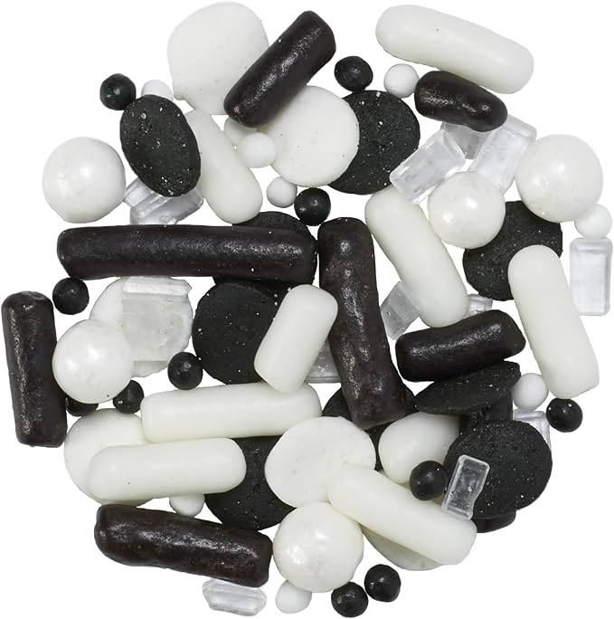 DecoPac Graduation Fusion Mix Candy Sprinkles, 26oz, Fancy Sprinkles in Handheld Container, Edible Black And White Sprinkles For Celebration Cakes, Cupcakes, Cookies and Donuts - Image 3