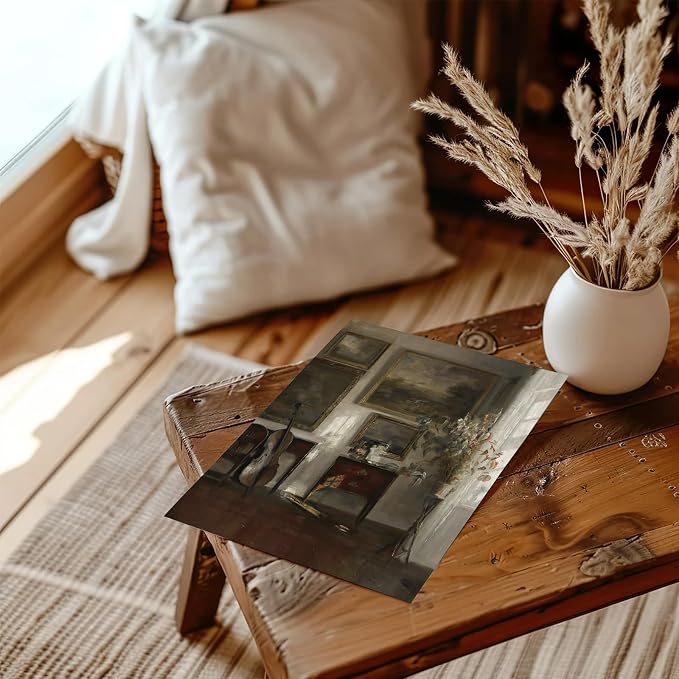 XOCUUI Vintage Canvas Wall Art Home Decor Interior With a Cello Vintage Wall Art Decor for Living Room Home Decor Canvas Bedroom Decor (8"x10") - Unframed - Image 5