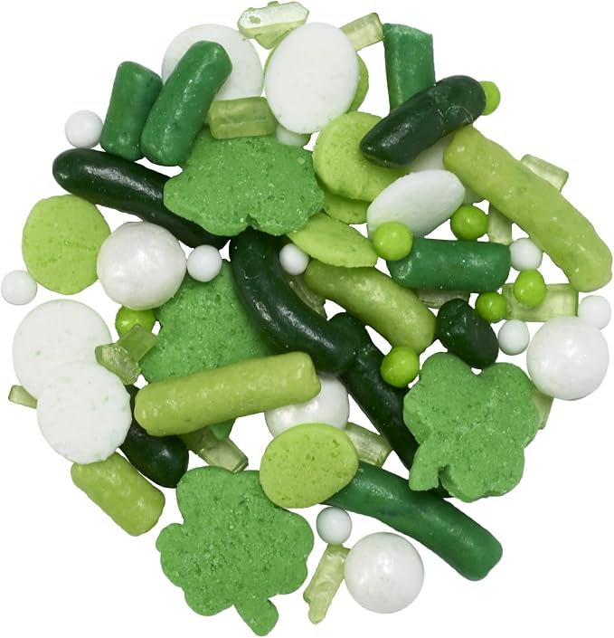 DecoPac St. Patrick's Day Fusion Mix Sprinkles, 26oz, Green, White Candy Sprinkles in Handheld Container, Edible Decorations For Celebration Cakes, Cupcakes, Cookies and Donuts - Image 3