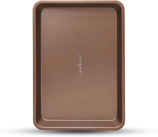 NutriChef 13-inch Golden Cookie Sheet Baking Tray, Non-Stick Coated Layer Surface, Great for Food Preparation, Serving, Pastry Dessert Baking by NutriChef%E2%84%A2Kitchen