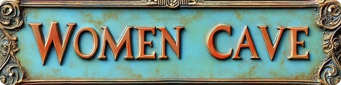 Kexle Vintage Metal Wall Decor Sign "WOMEN CAVE" 4 x 16 inches Bar Signs, Tin Material, Funny Man Cave Decor Accessories for Home, Bar, Bathroom, Bedroom, Retro Style by Unknown