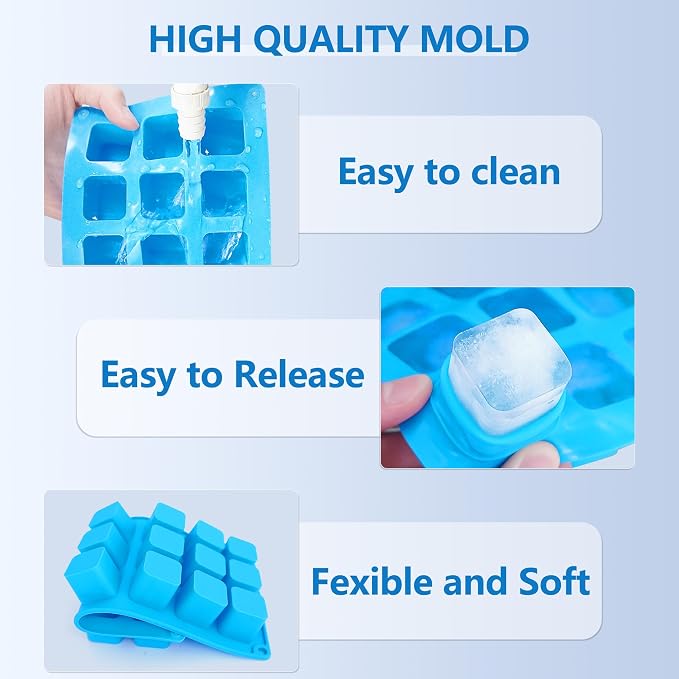 Sidosir 2Pcs 1.2Inch Square Cube Silicone Mold for Mousse Cake, French Dessert Molds for Chocolate Brownie Bites, Brownie, Ice cream, Truffle, Jelly - Image 3