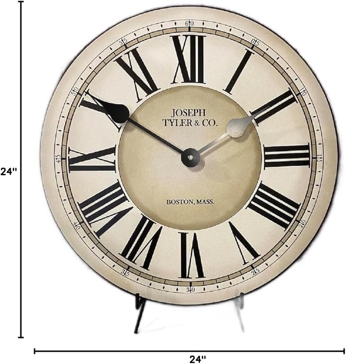 The Big Clock Store Waterford Wall Clock | Handcrafted in USA | Silent Non-Ticking Mechanism | Beautiful Color | Rustic Decor for Living Room | Battery Operated (24-Inch) - Image 7