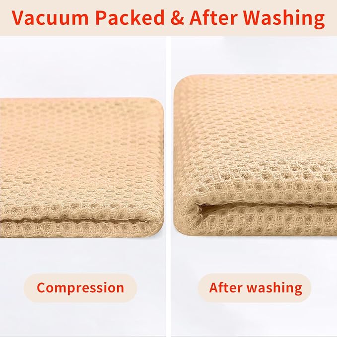 Homaxy 100% Cotton Waffle Weave Kitchen Dish Cloths 24-Pack, Apricot | 12 x 12 Inches, Ultra Soft Absorbent Dish Towels, Quick Drying Dish Rags with Hanging Loop - Image 7
