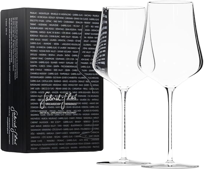 Gabriel-Glas StandArt Crystal Wine Glasses, Set of 2 with Gift Box - Premium, Universal Wine Glass for Red and White Wine - Dishwasher Safe, Lead-Free, 16 oz. by Gabriel-Glas