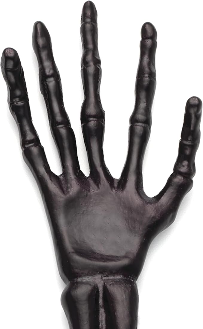 Oneida Vintro Halloween Skeleton Silverware Salad Tongs, Flatware | aluminum, black satin lacquer finish | 12 inch length | halloween party salad serving utensils, halloween kitchen decor - Image 2