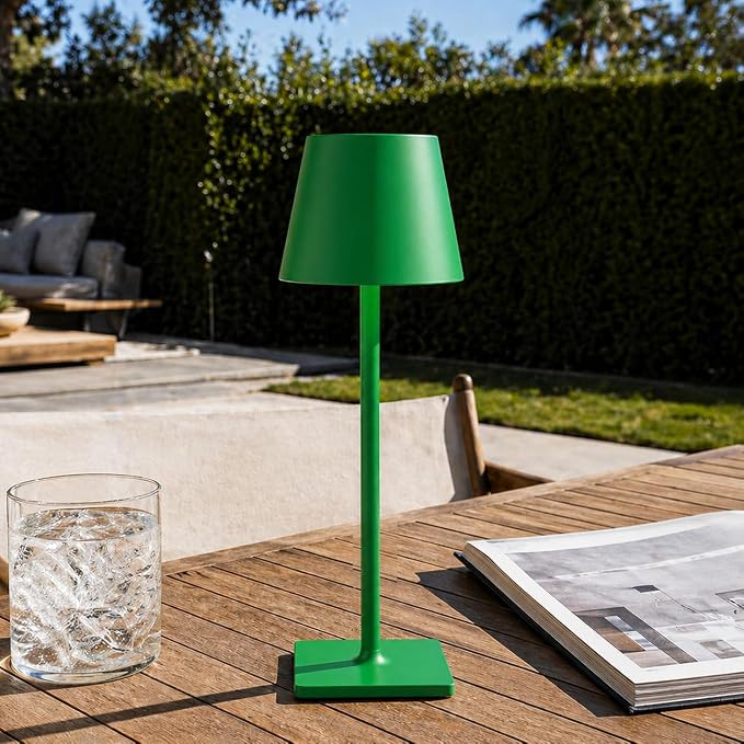 Yogaret Green Cordless Table Lamps, 6000mAh Rechargeable Battery, 2 Pack | Portable table lights set of 2 wireless battery operated lamps for indoor tables, patio, restaurant, dinner and kitchen use - Image 3