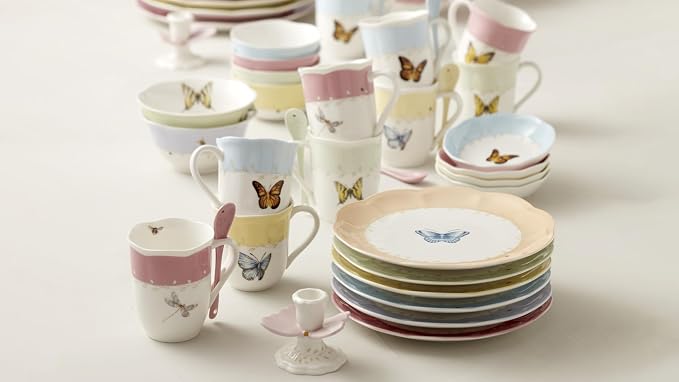 Lenox Coffee Mug Set, Butterfly Meadow Colors 4-Piece Mug Set, Service for 4, White Porcelain Mugs, 10 Oz Capacity, Microwave & Dishwasher Safe, Ceramic Mugs, Coffee Cups, Tea Cup (Assorted, 4 Piece) - Image 8