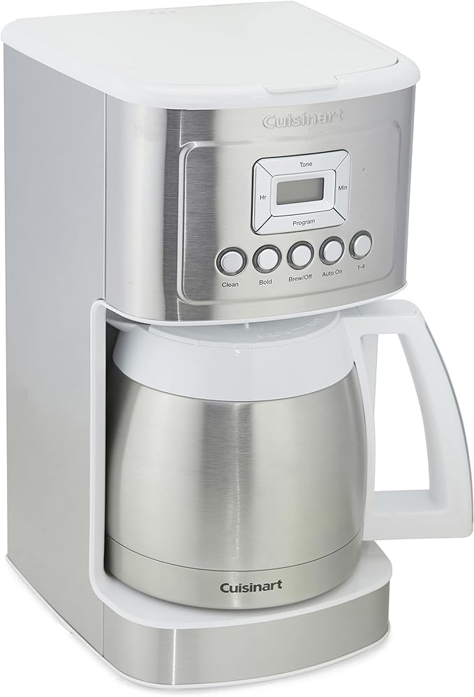 Cuisinart 12-Cup Coffee Maker, Programmable PerfecTemp Thermal Carafe Coffee Machine with 1-4 Cup Setting, Brew Strength Control and Brew Pause, Stainless Steel, White - Image 2