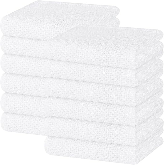 Homaxy 100% Cotton Waffle Weave Kitchen Dish Towels 12-Pack, White | 13 x 28 Inches, Ultra Soft Absorbent Dish Towels, Quick Drying Cleaning Towels by Homaxy