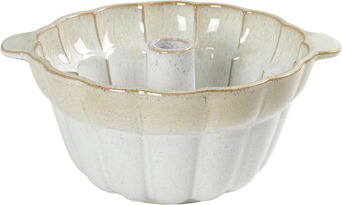 Emeril Lagasse Fluted Cake Pan Stoneware 9.5 in – Pound Cake Baking Pan, Perfect for Baking Delicious Cakes! by EmerilLagasse