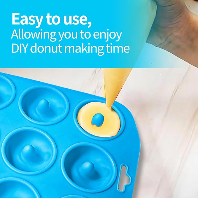 Silicone Donut Pan, Bite Size Silicone Donut Molds for baking, Mini Donut Mold Heat Resistant, Mini Baking Mold for baking delicious donuts, Non-stick Bottom, Easy to Clean