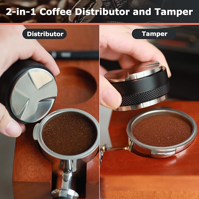 58mm Espresso Accessories Kit, Coffee Distributor and Espresso Tamper, Wdt Espresso Distribution Tool and Dosing Funnel Set for 58 mm Espresso Coffee Machines Portafilter (58mm)