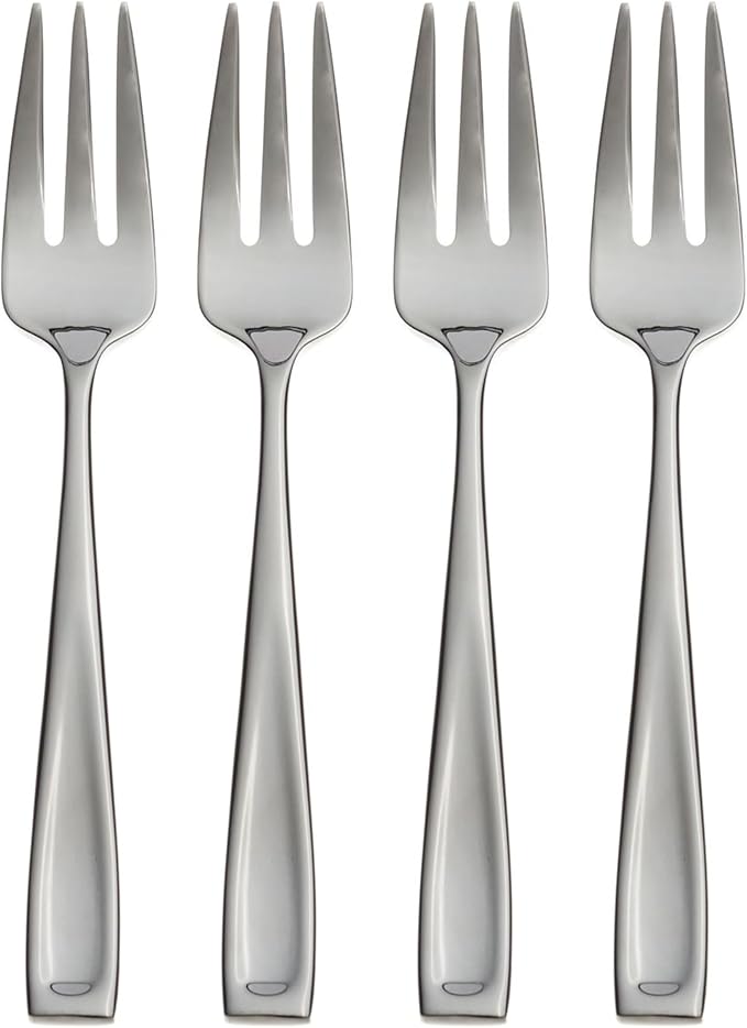 Oneida Moda Cocktail Forks Silverware Set for 4, Flatware | 18/10 stainless steel, mirror finish | set for 4 | appetizer and cocktail party flatware gift, gift for women by Oneida