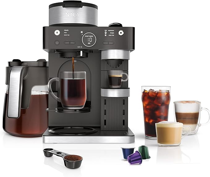Ninja Espresso & Coffee Maker, Nespresso Capsule Compatible, Black, CFN601 | Barista System, 3 Espresso Brew Styles, Single-Serve Coffee, Built-in Frother, Espresso, Cappuccino & Latte Maker by Unknown