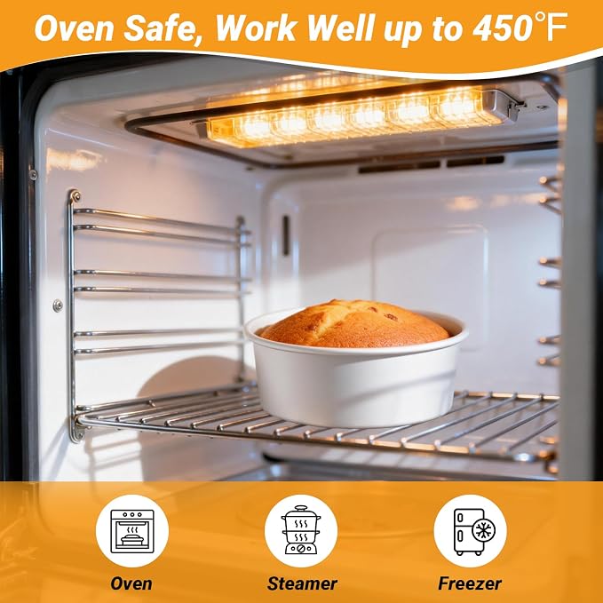 Beasea 8 Inch Cake Pans Set, 3 Pack Aluminum Alloy Round Layer Cake Pan with Removable Bottom for Cheesecake Mold Tin Oven Baking - Image 4