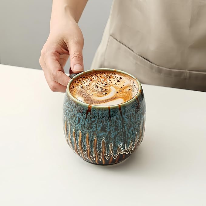 Large Ceramic Coffee Mug - 20oz Big Tea Cup, Blue | Large Tea Mug, Microwave Safe, Dishwasher Safe - Image 5