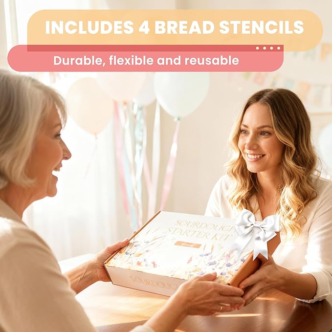 SWAKIK18 Plus Sourdough Starter Kit Set Sourdough Bread Baking Supplies Great Gift Beginners Bread Makers 24oz Fermentation Jar 9" and 10" Silicone Banneton Bread Proofing Basket, Dough Whisk