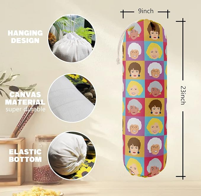 Golden Girls, Grocery Bags Holder Organizer For Shopping Bags, Wall Mount Plastic Bags Storage Container Dispensers, Gift For The Preferred Family And Friends - Image 2