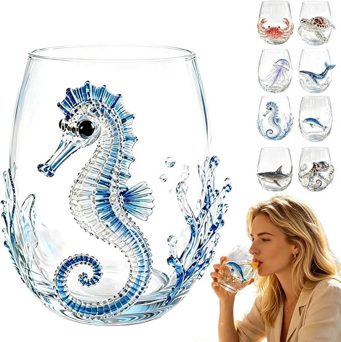 Artisan Blue Octopus Glassware Handmade 3D Ocean Decor Gift by Unknown