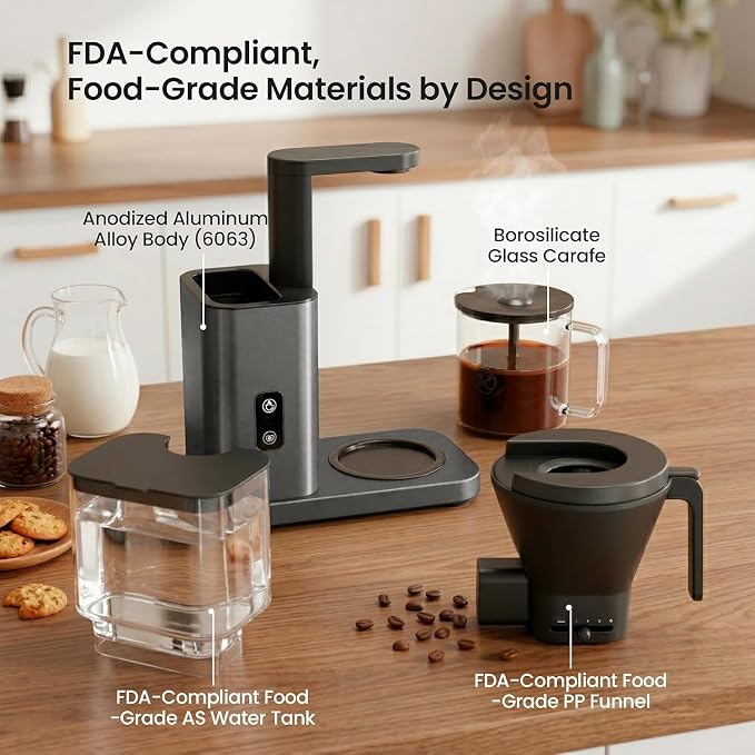 Kismile SCA-Certified 8-Cup Drip Coffee Maker with Pour-Over Control | 3-Second Heating at 197–205°F, Adjustable Flow, Removable 1.25L Water Tank, 20-Min Cold Brew and 40-Min Keep Warm - Image 8