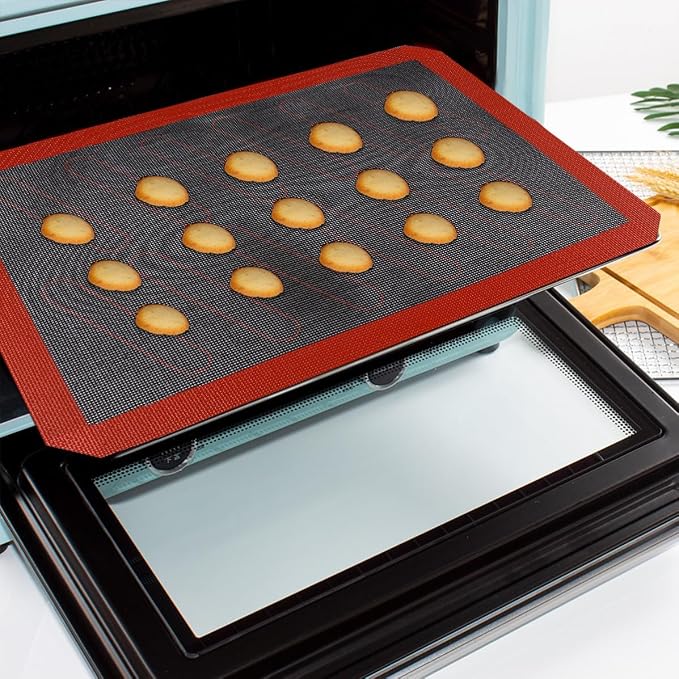 VICASKY Baking Mat Non-stick Pad Heat Resistant Silicone and Glass Fiber Oven Pad Bakeware Liner for Pastry and Bread Baking in Kitchen - Image 4