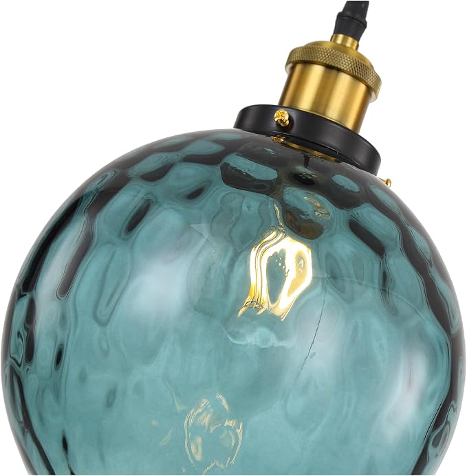 Pendant Light Shade Industrial Hanging Lights Fixtures Ceiling Outdoor Pendant Lighting for Kitchen Island Dining Room Unique Lamp in Kitchen Farmhouse Bedroom (Dark Blue, 7.8 Inches) - Image 7