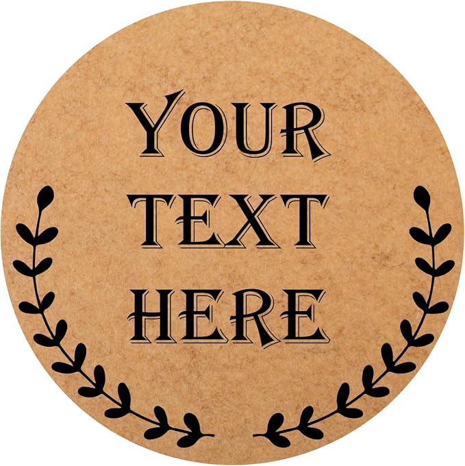 100-1000 Pcs Kraft Custom Sticker Labels Round Customized Labels Wreath Designs Personalized Stickers for Food Jars Gift Essential Oil Bottles Storage Bins(Kraft Paper 10) by Unknown