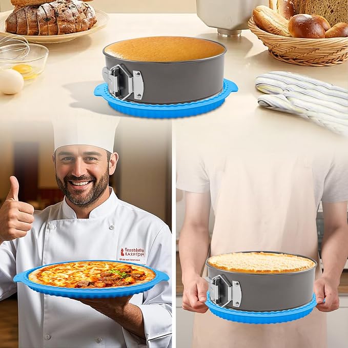 4, 7, 9, 10 Inches Springform Cake Pan Set, Spring Form Pans for Cheesecake, Nonstick Round Baking Pan Set with Silicone Protector, Parchment Paper, Icing Scrapers - Image 6