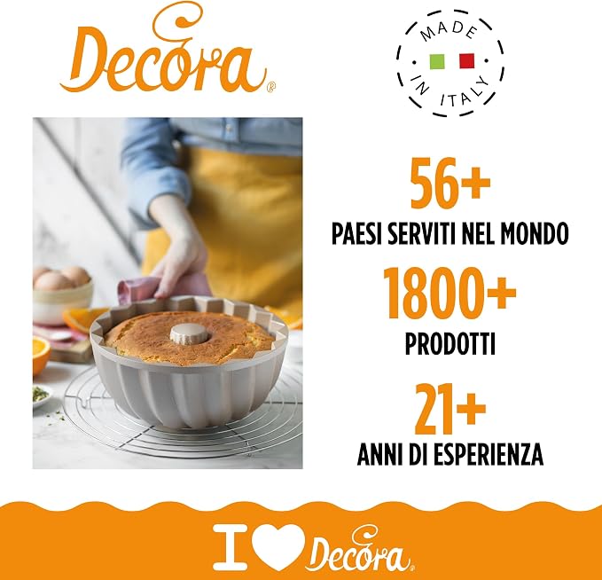 Decora 0080114 Carol Non-Stick Mould Diameter 24 x 10 h cm, Die-Cast Aluminium, for Making Sweet and Savoury Preparations - Image 6