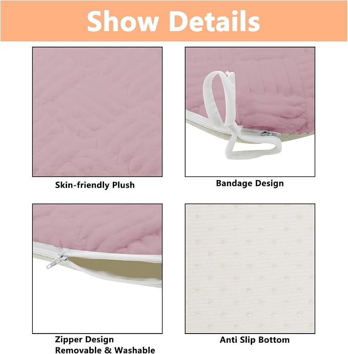 Plush Chair Cushion, Oval Chair Cushion Pad,Ultra Soft Nonslip Seat Pad,Comfortable Chair Cushion Cover,2PCS Memory Foam Chair Seat Cushion for Home Office Kitchen Dining Chairs Orchid - Image 3