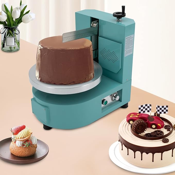 Cake Cream Spreading Coating Edge Smoothing Machine 110V 4-12Inch Cake Butter Cream Spreading Machine - Max Horizontal Scraper Height 4.72in