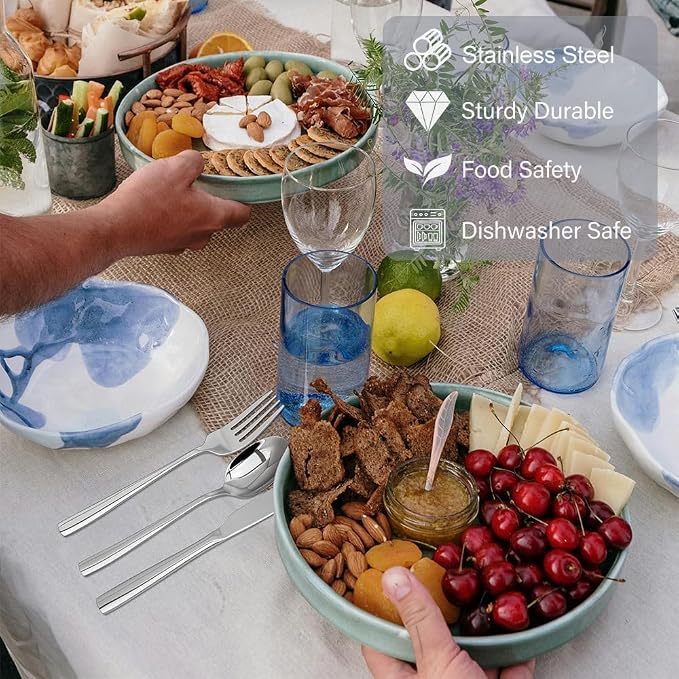Silverware Set,18/10 Stainless Steel Silverware Set For 8,With Dinner Knives Forks Spoon Set for Home, Kitchen and Restaurant, Mirror Polished& Dishwasher Safe - Image 4
