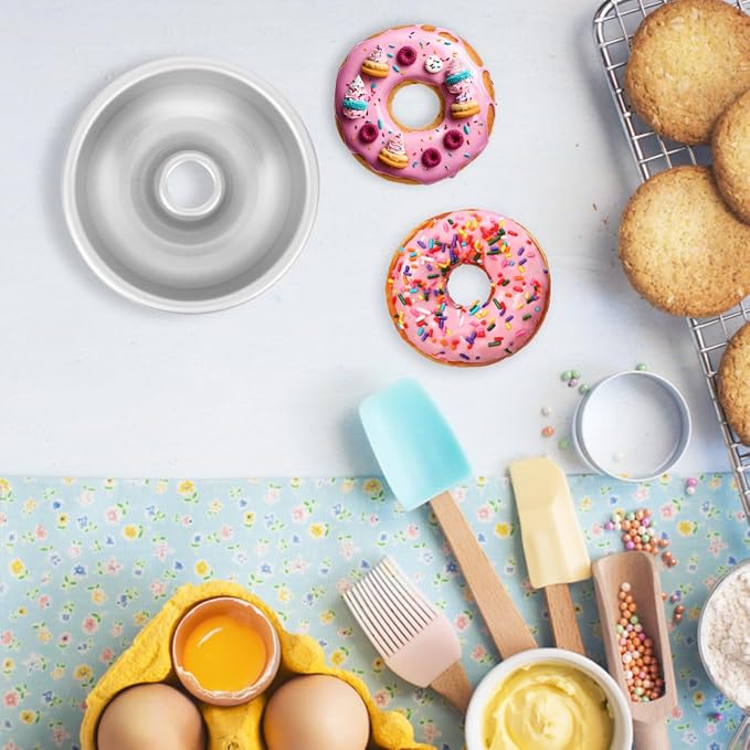 Non-Stick Angel Food Cake Pan Aluminum Round Baking Pan with Central Tube 3.93 X 3.93 X 1.49 in Cake Baking Mold for Pound Chiffon Home Kitchen Desserts - Image 7
