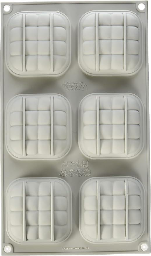 Silikomart Mini Eleganza (Elegant) Silicone Mold, Flexible Tray with 3D Technology Creates 6 Detailed Desserts with a Tufted Design, Oven, Microwave, Freezer and Dishwasher Safe, Made in Italy - Image 2