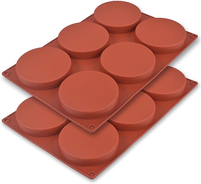 Newk Silicone Round Cake Molds, 4 Inch Silicone Molds for Baking Layer Cake, Resin Coasters, Eggs Pie, Handmade Soap - 4"