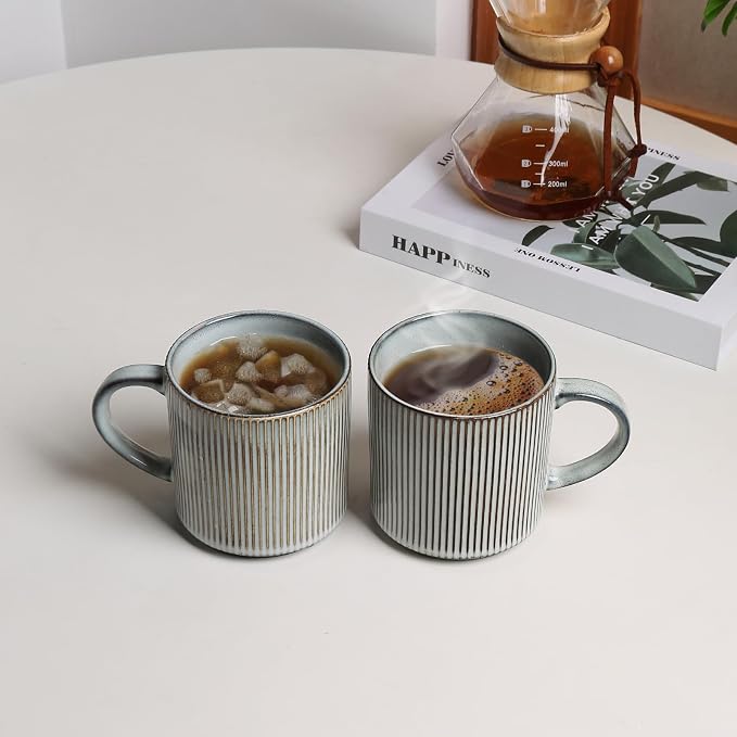 MONITO Coffee Mugs Set of 6, 16 oz Mugs Set, Ceramic Coffee Cups with Large Handles, Suitable for Lattes, Hot tea, Cappuccinos, Mochas and Cocoa, Smoky Blue - Image 3