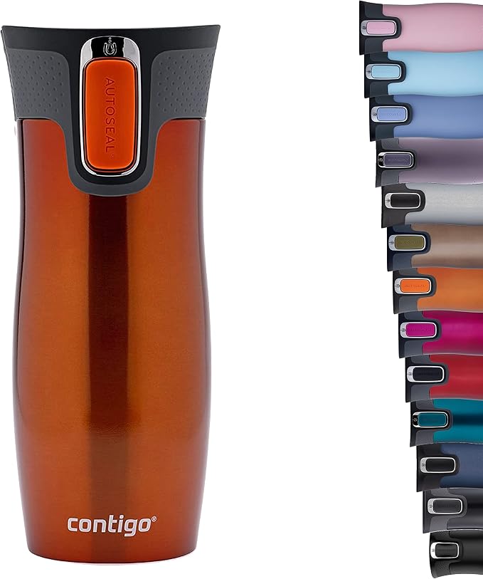 Contigo West Loop Autoseal Travel Mug, Stainless Steel Thermal Mug, Vacuum Flask, Leakproof Tumbler, Coffee Mug with BPA-Free Easy-Clean Lid by Unknown
