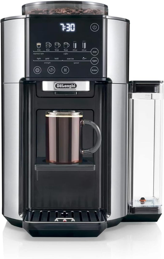 De'Longhi TrueBrew Drip Coffee Maker, Grinder, 8 to 24 oz, Built-In Grinder | #1 Worldwide Espresso Machine Maker, Built-in Grinder, 5 Brew Styles, 6 Brew Sizes, One-Touch Simplicity by Unknown