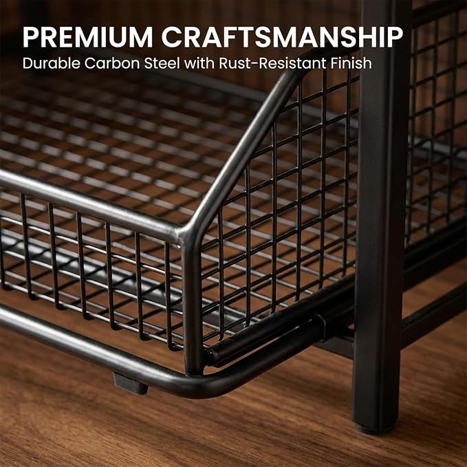 Sakerplus Coffee Pod Holder with Drawers (Black) | Coffee Pod Organizer and Coffee Pod Storage for Countertop, Metal Basket Coffee Pod Drawer Organizer for Kitchen, Office - Image 5