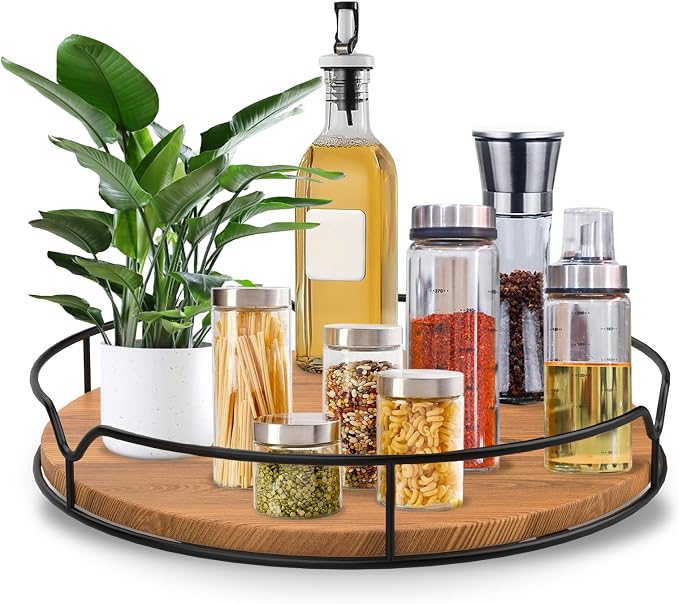 Lazy Susan Turntable Organizer for Cabinet Pantry Kitchen Countertop Computer Cupboard, 14 inch - Image 3