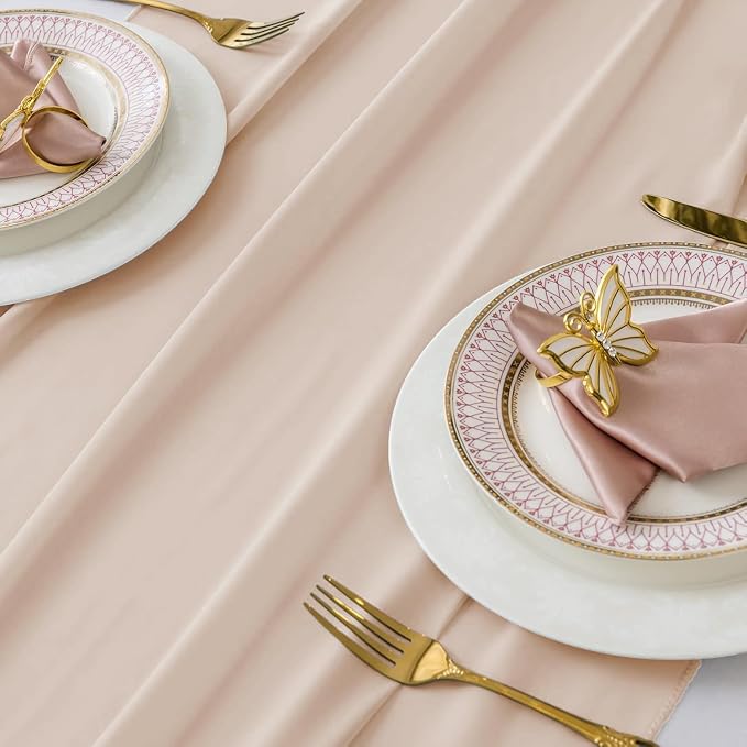 Pack of 15 | Champagne Gold | 14ft Chiffon Table Runner 29x170 Inches Long Romantic Rustic Sheer Gauze Runner for Wedding Bridal Shower Birthday Banquets Engagement Spring Easter Boho Decorations - Image 4