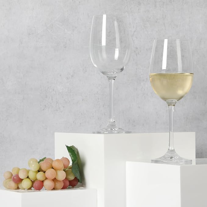 Martha Stewart Vivica 4-Pack White Wine Glass Set, 13 oz – Elegant Stemmed Wine Glasses for Entertaining, Durable Clear Glassware for Dining, Parties, or Everyday Use - Image 3